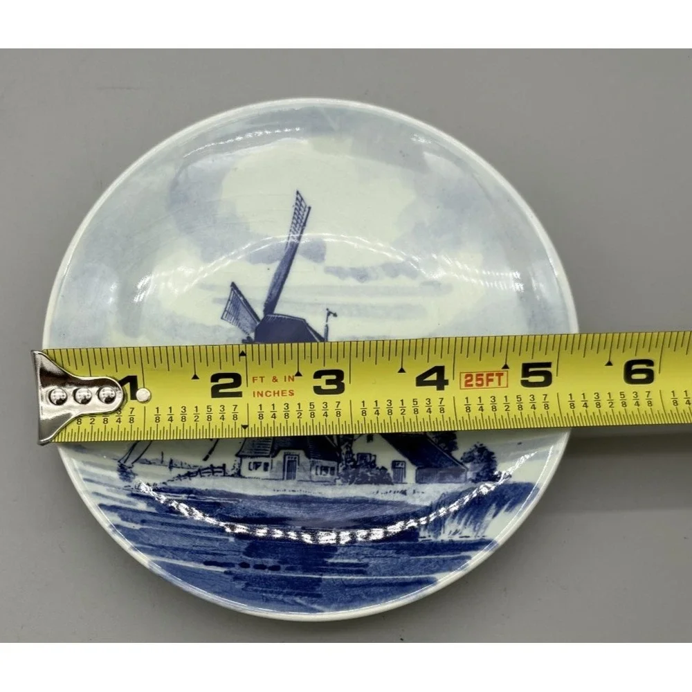 Vintage Delfts Blue Royal Wall Plates Hand Painted Set of 3 Made in Holland 5.5